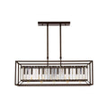 Akiko 5 Bulb Dark Bronze & Glass Ceiling Light