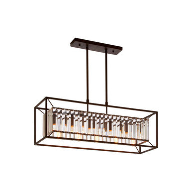 Akiko 5 Bulb Dark Bronze & Glass Ceiling Light