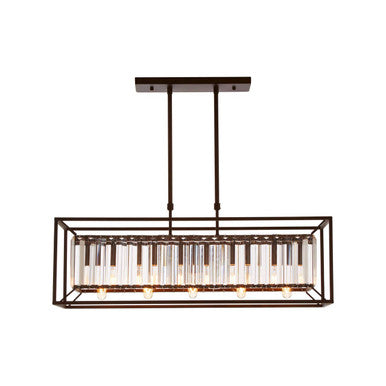 Akiko 5 Bulb Dark Bronze & Glass Ceiling Light