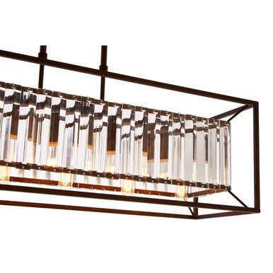 Akiko 5 Bulb Dark Bronze & Glass Ceiling Light
