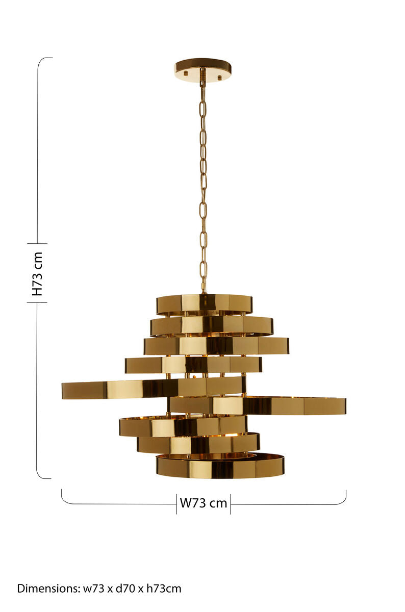 Alana 5 Bulb Gold Pendant Lamp