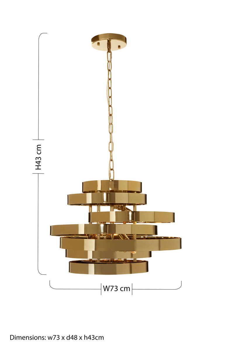 Alana 4 Bulb Gold Pendant Light