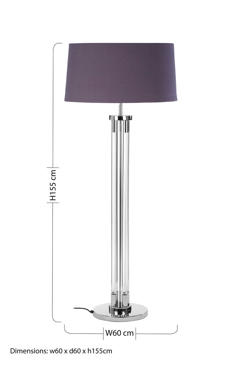 Skye Tall Acrylic & Tubular Base Floor Lamp