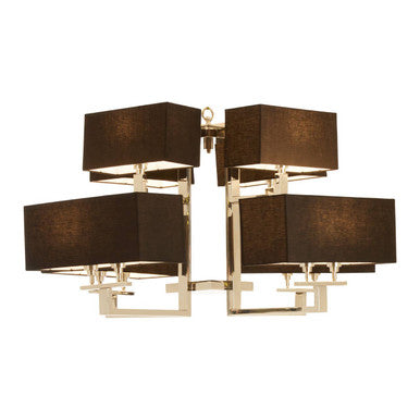 Skye 12 Bulb Glass Black Pendant Light