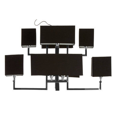 Skye 12 Bulb Glass Black Pendant Light