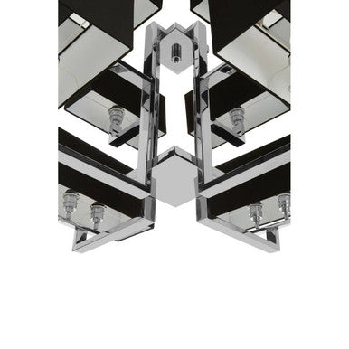 Skye 12 Bulb Glass Black Pendant Light