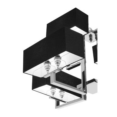 Skye 12 Bulb Glass Black Pendant Light