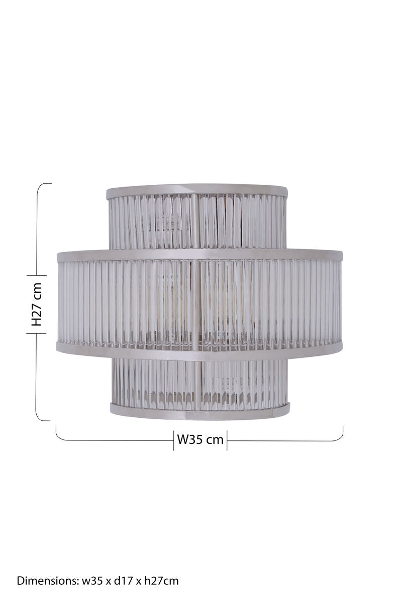 Salasco 3 Tier Nickel Glass Wall Light