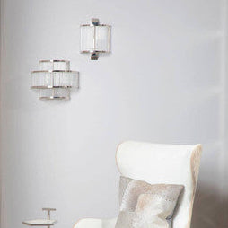 Salasco 3 Tier Nickel Glass Wall Light
