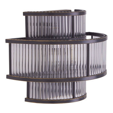 Salasco 3 Tier Black Glass Wall Light