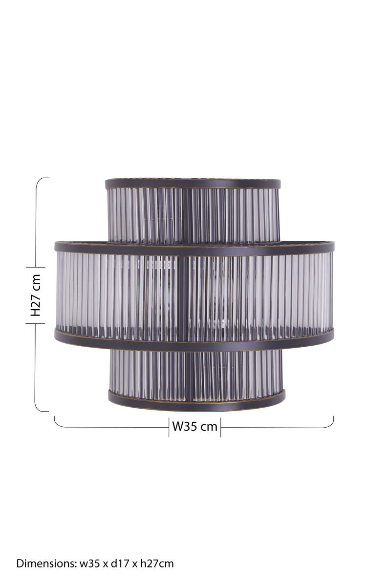 Salasco 3 Tier Black Glass Wall Light