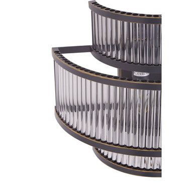 Salasco 3 Tier Black Glass Wall Light