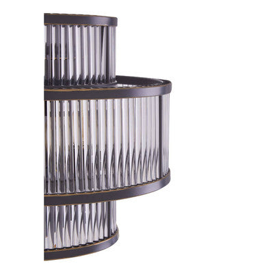 Salasco 3 Tier Black Glass Wall Light