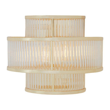 Salasco 3 Tier Glass Wall Light With Warm Metal Iron Frame