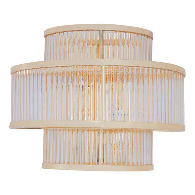 Salasco 3 Tier Glass Wall Light With Warm Metal Iron Frame