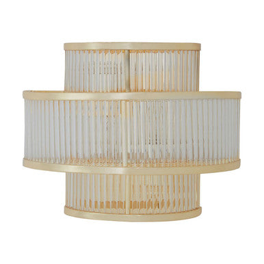 Salasco 3 Tier Glass Wall Light With Warm Metal Iron Frame
