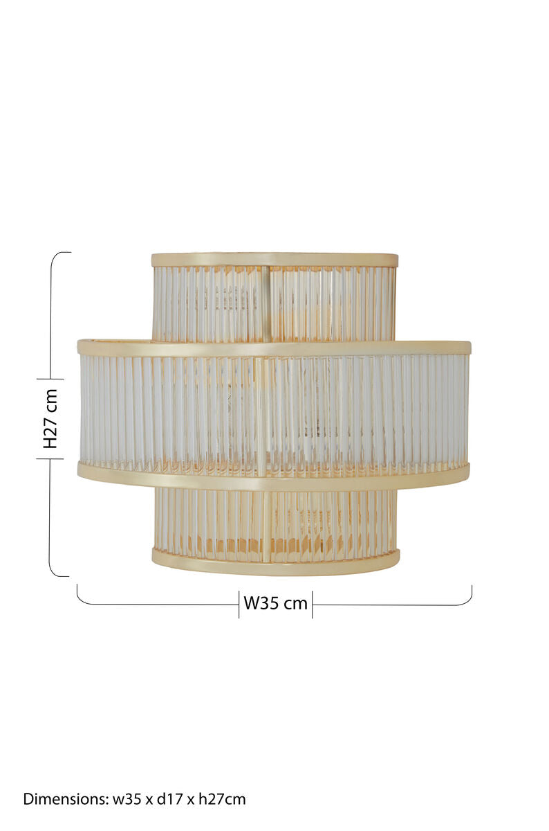 Salasco 3 Tier Glass Wall Light With Warm Metal Iron Frame
