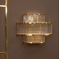 Salasco 3 Tier Glass Wall Light With Warm Metal Iron Frame