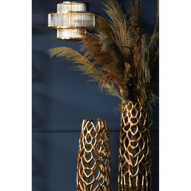 Salasco 3 Tier Glass Wall Light With Warm Metal Iron Frame