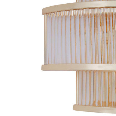 Salasco 3 Tier Glass Wall Light With Warm Metal Iron Frame
