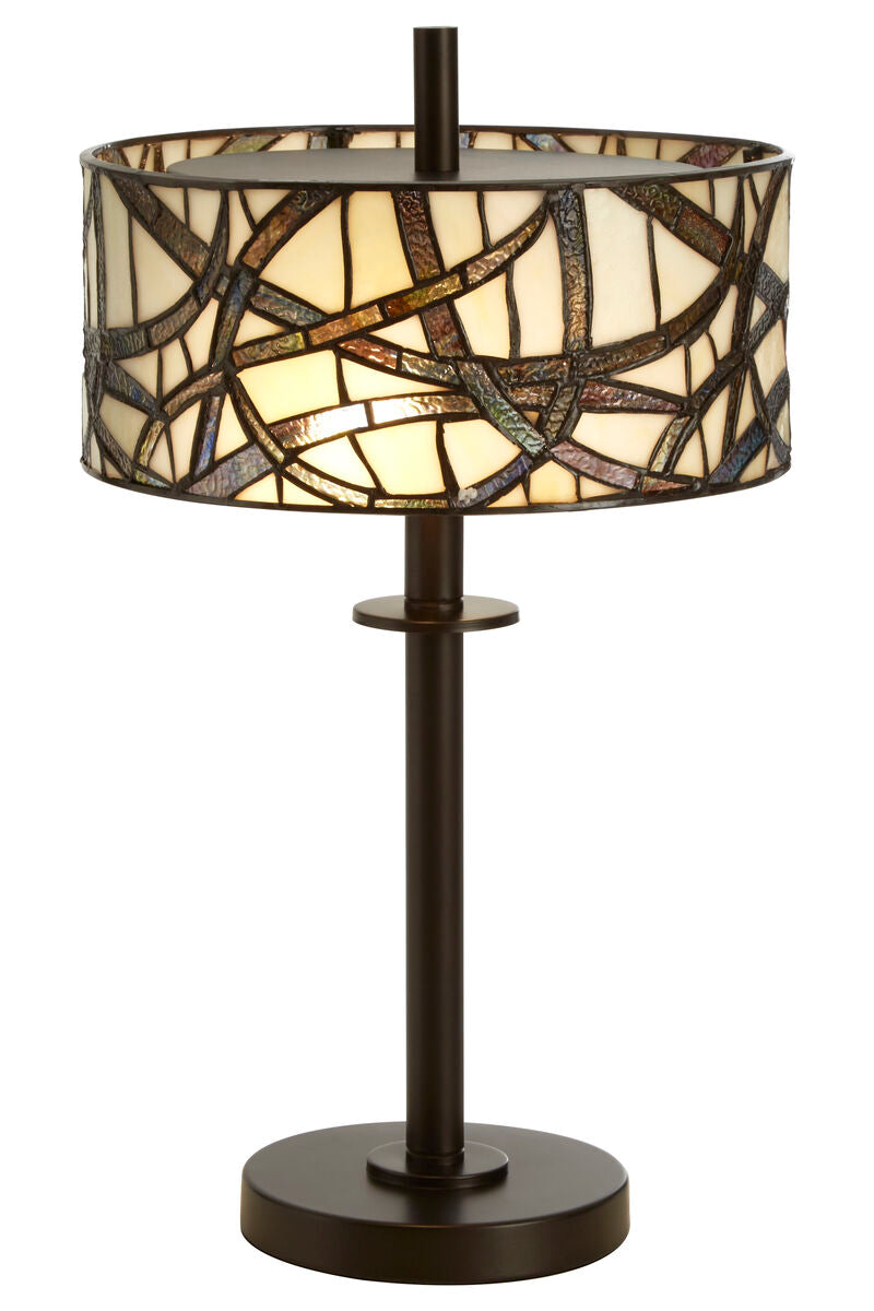 Waldorf Branch Glass Grey Modern Table Lamp