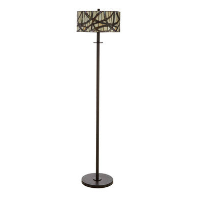 Waldorf Branch Leather Grey Floor Lamp
