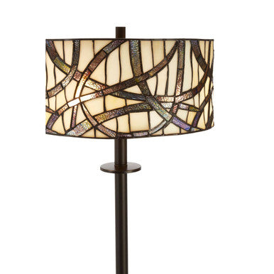Waldorf Branch Leather Grey Floor Lamp
