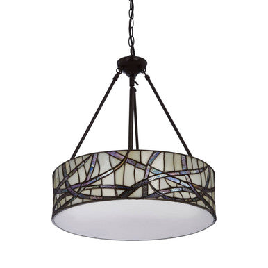 Waldorf Branch Glass Grey Rustic Pendant Light