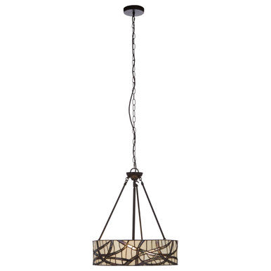 Waldorf Branch Glass Grey Rustic Pendant Light