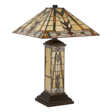 Wisteria Tiffany Glass Copper Modern Table Lamp