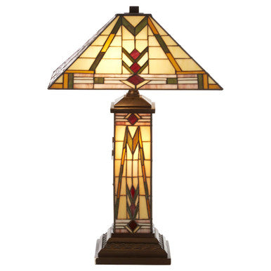 Wisteria Tiffany Glass Copper Modern Table Lamp