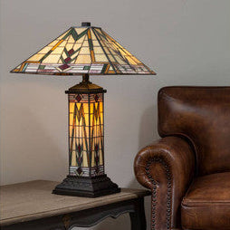 Wisteria Tiffany Glass Copper Modern Table Lamp