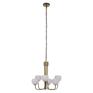 Waylen 6 Arm Glass Silver Contemporary Chandelier