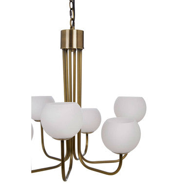 Waylen 6 Arm Glass Silver Contemporary Chandelier