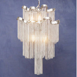 Lerici 2 Tier 6 Light Chrome Pendant 51Cm