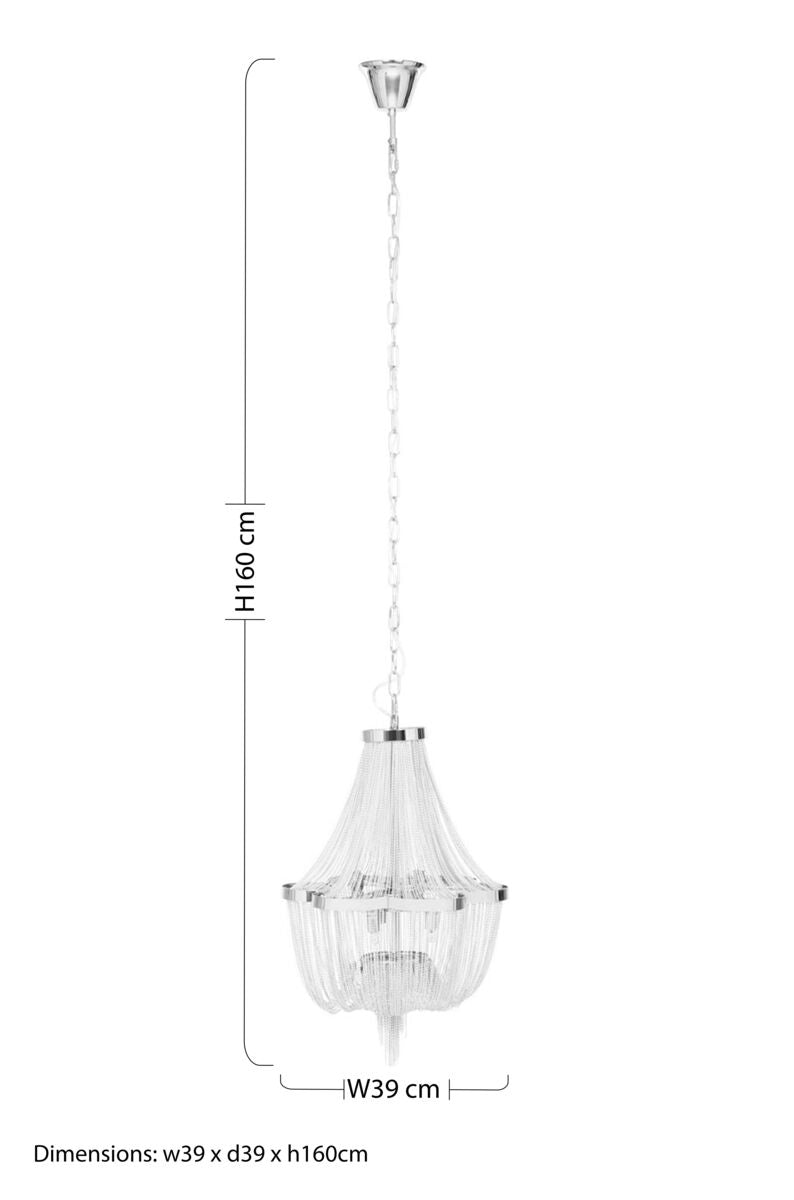 Lerici 6 Light Chrome Pendant 39Cm