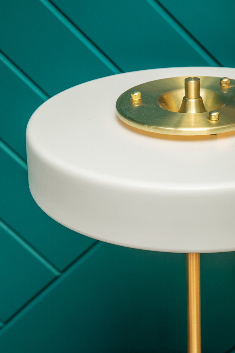 Rogano White Shade With Gold Frame Table Lamp