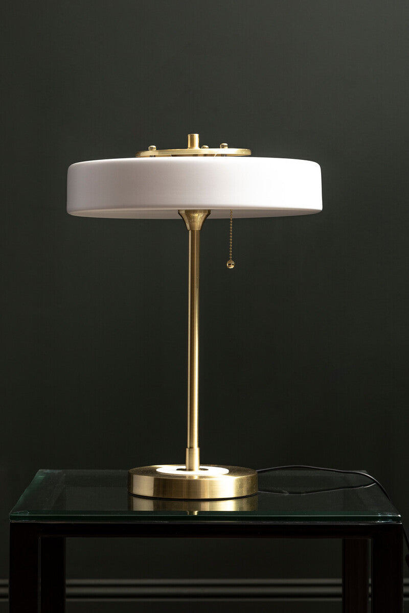 Rogano White Shade With Gold Frame Table Lamp