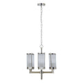Hilton Glass & Nickel 6 Arm Pendant Light