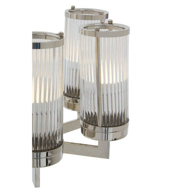 Hilton Glass & Nickel 6 Arm Pendant Light