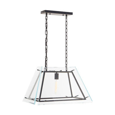 Palasso Glass Black Industrial Pendant Light