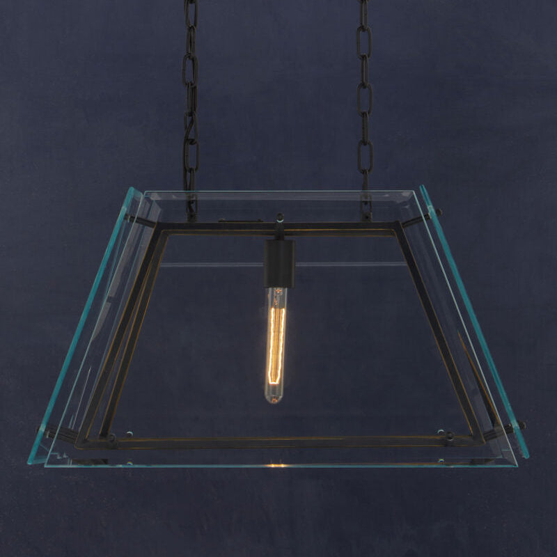 Palasso Glass Black Industrial Pendant Light