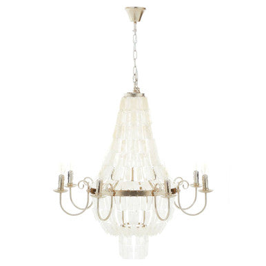 Elena 8 Bulb Seashell White Chandelier