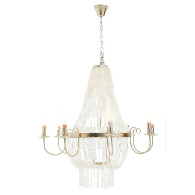 Elena 8 Bulb Seashell White Chandelier