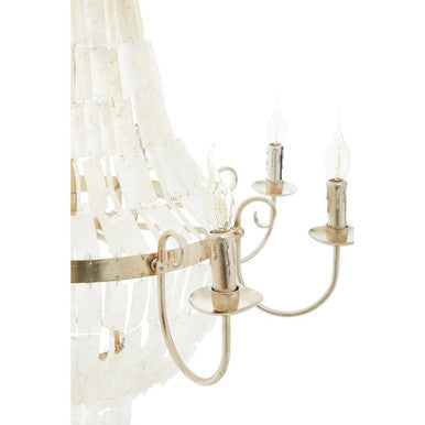 Elena 8 Bulb Seashell White Chandelier
