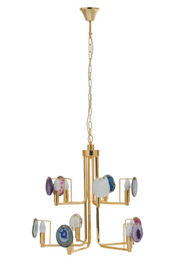 Glamour Gold & Agate 10 Light Ceiling Light