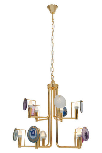 Glamour Gold & Agate 10 Light Ceiling Light