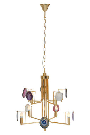 Glamour Gold & Agate 10 Light Ceiling Light