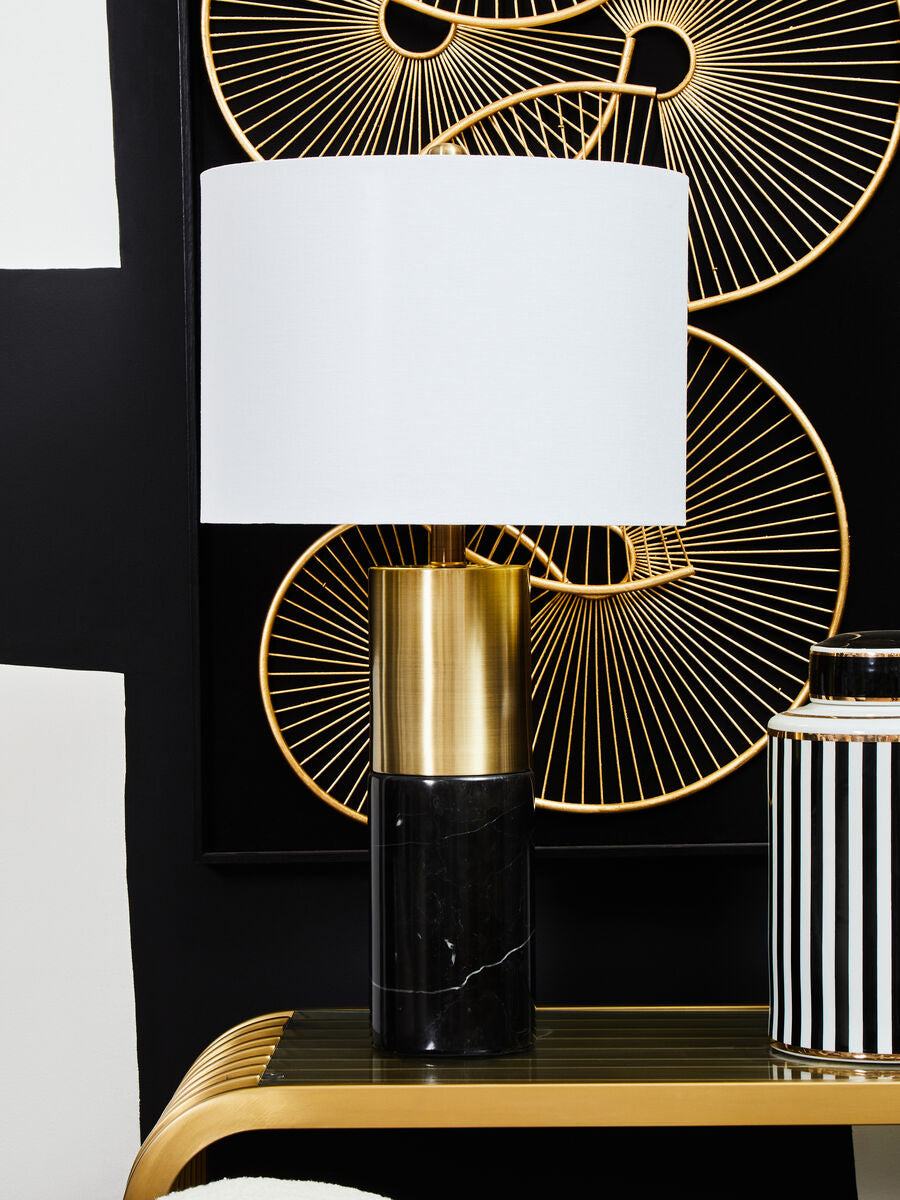Edgar Black Marble & Gold Table Lamp