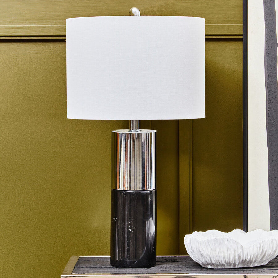 Edgar Black Marble & Chrome Table Lamp